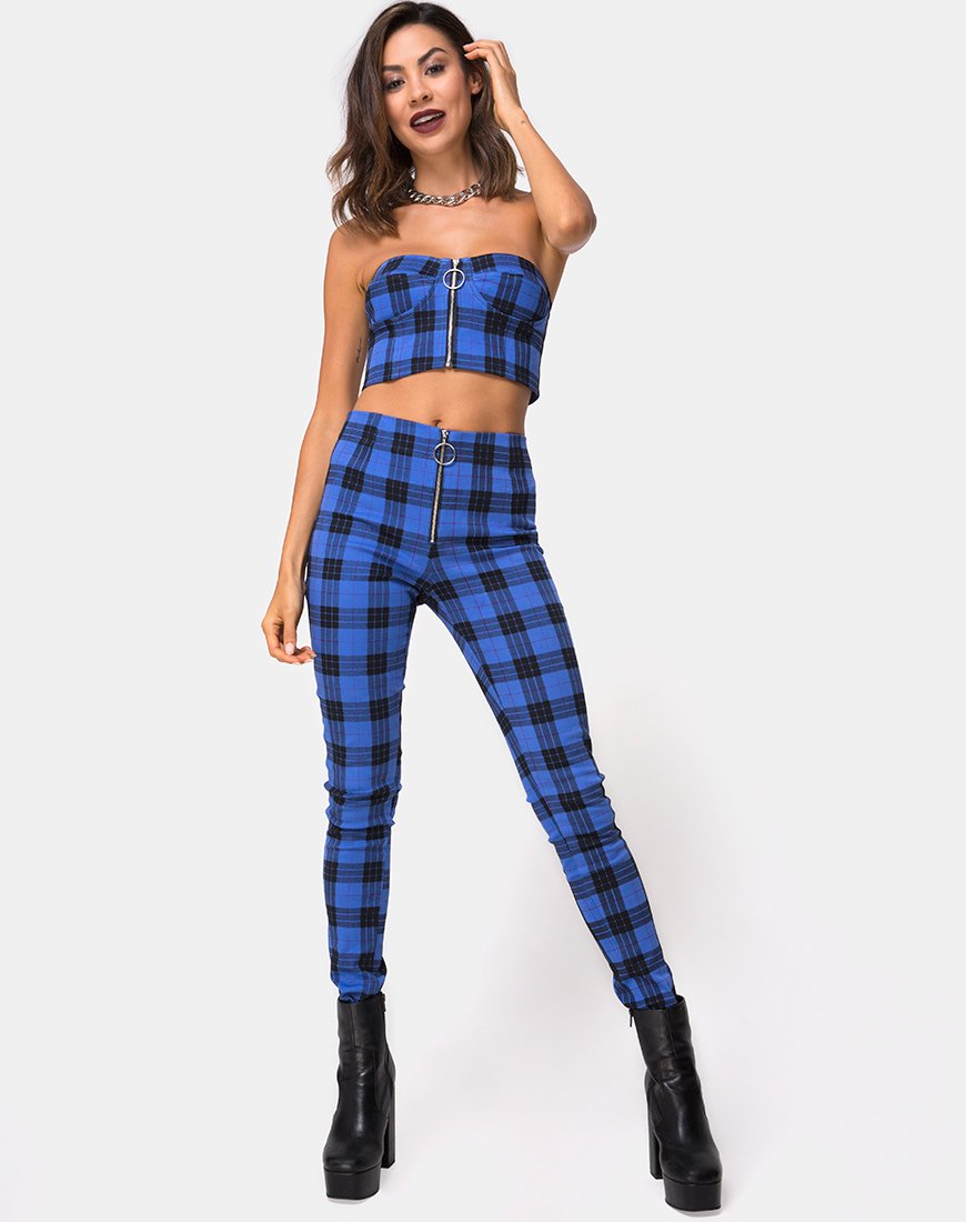Bild von Jolim Tapered Trouser in Tartan Blau