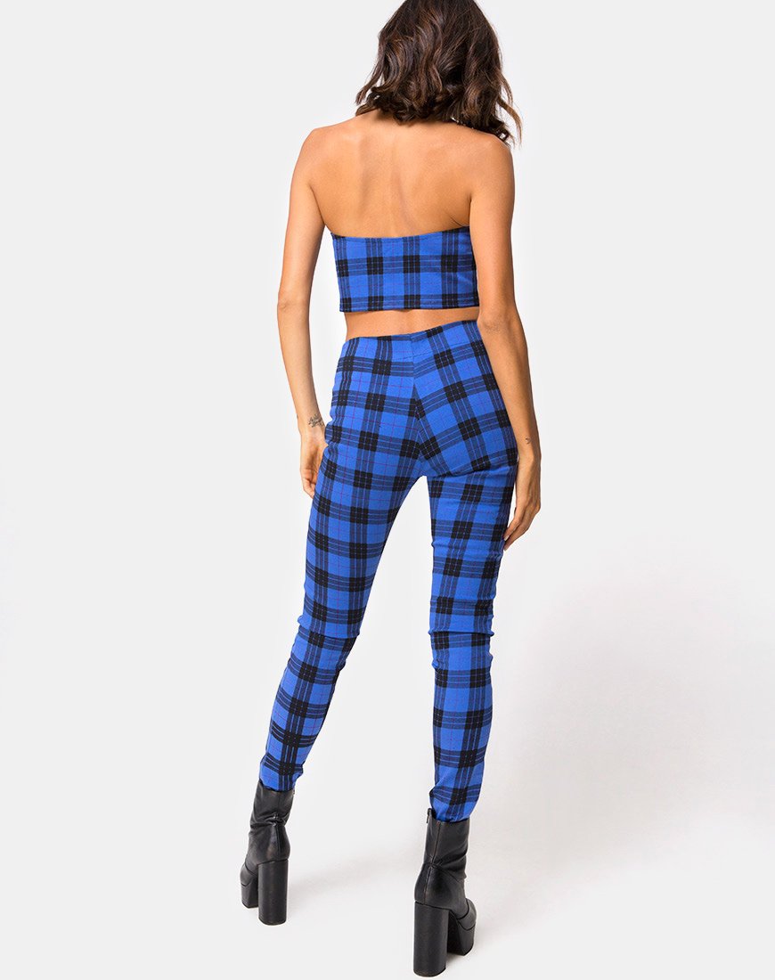 Jolim Konisch zulaufende Hose in Tartan Blau