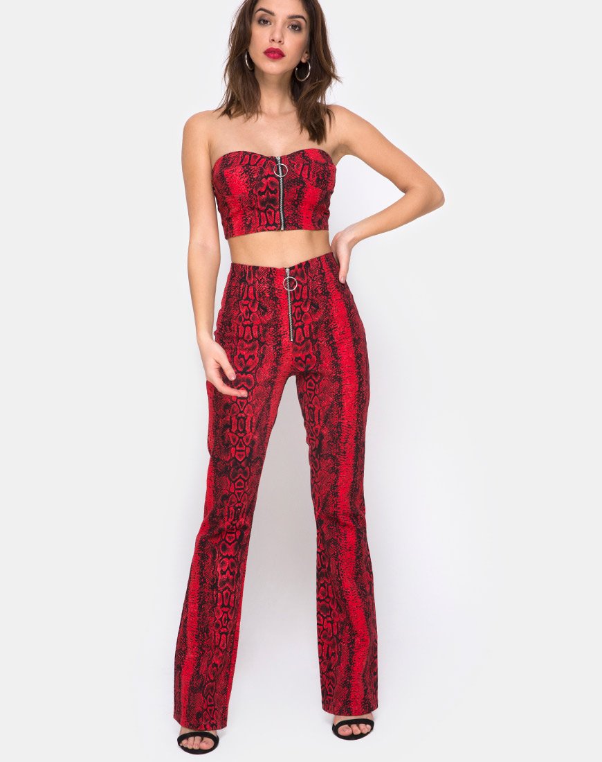 Zolia-Hose in Schlangenrot