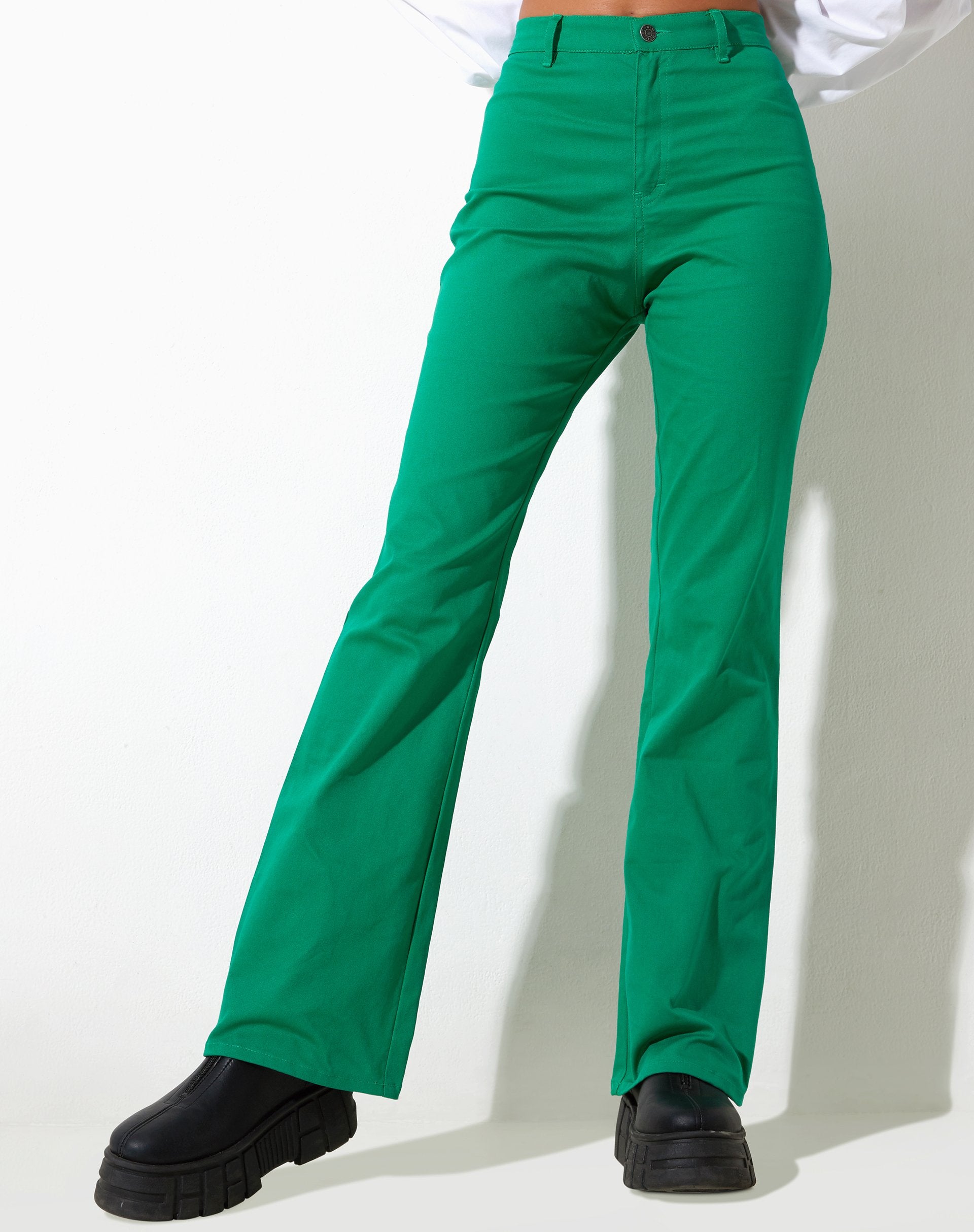 Image of Zoven Schlaghose aus Twill Blush Green