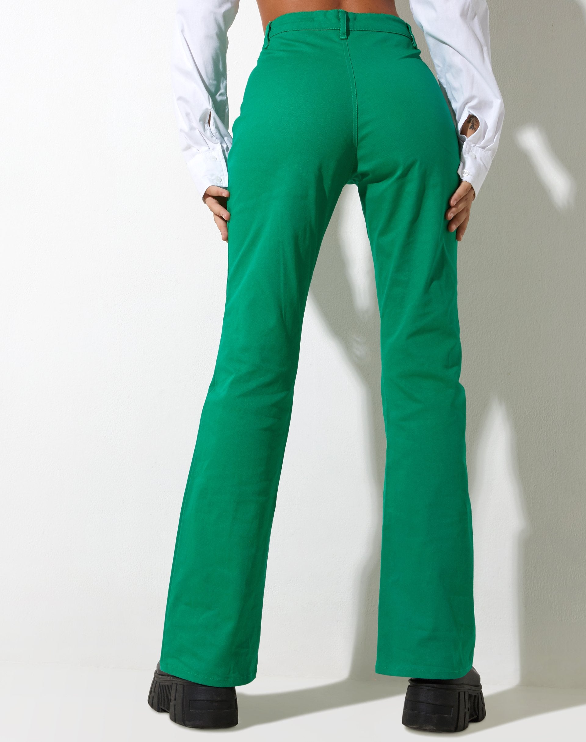 Image of Zoven Schlaghose aus Twill Blush Green