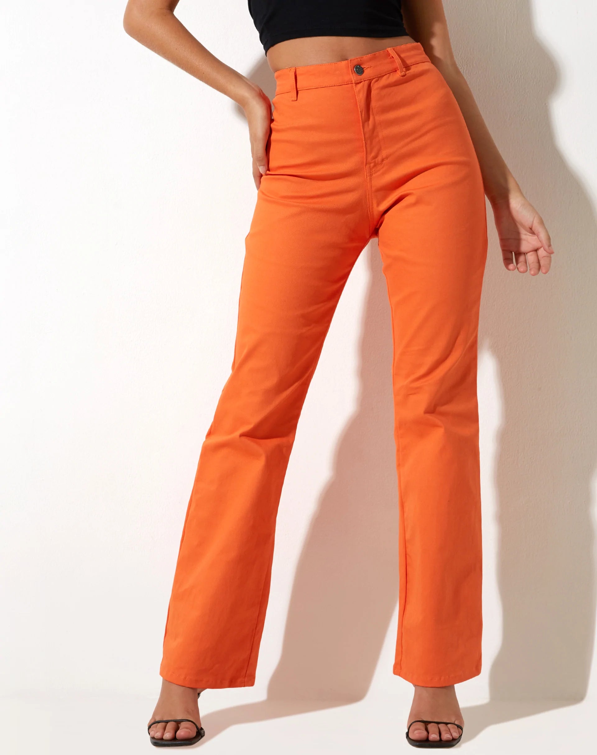 Zoven Schlaghose aus Twill Koralle Rose