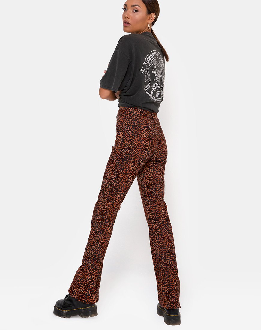 Zoven Hose in Ditsy Leopard Orange