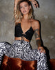 Bild von Halpi Crop Top aus Drape Pailletten Schwarz