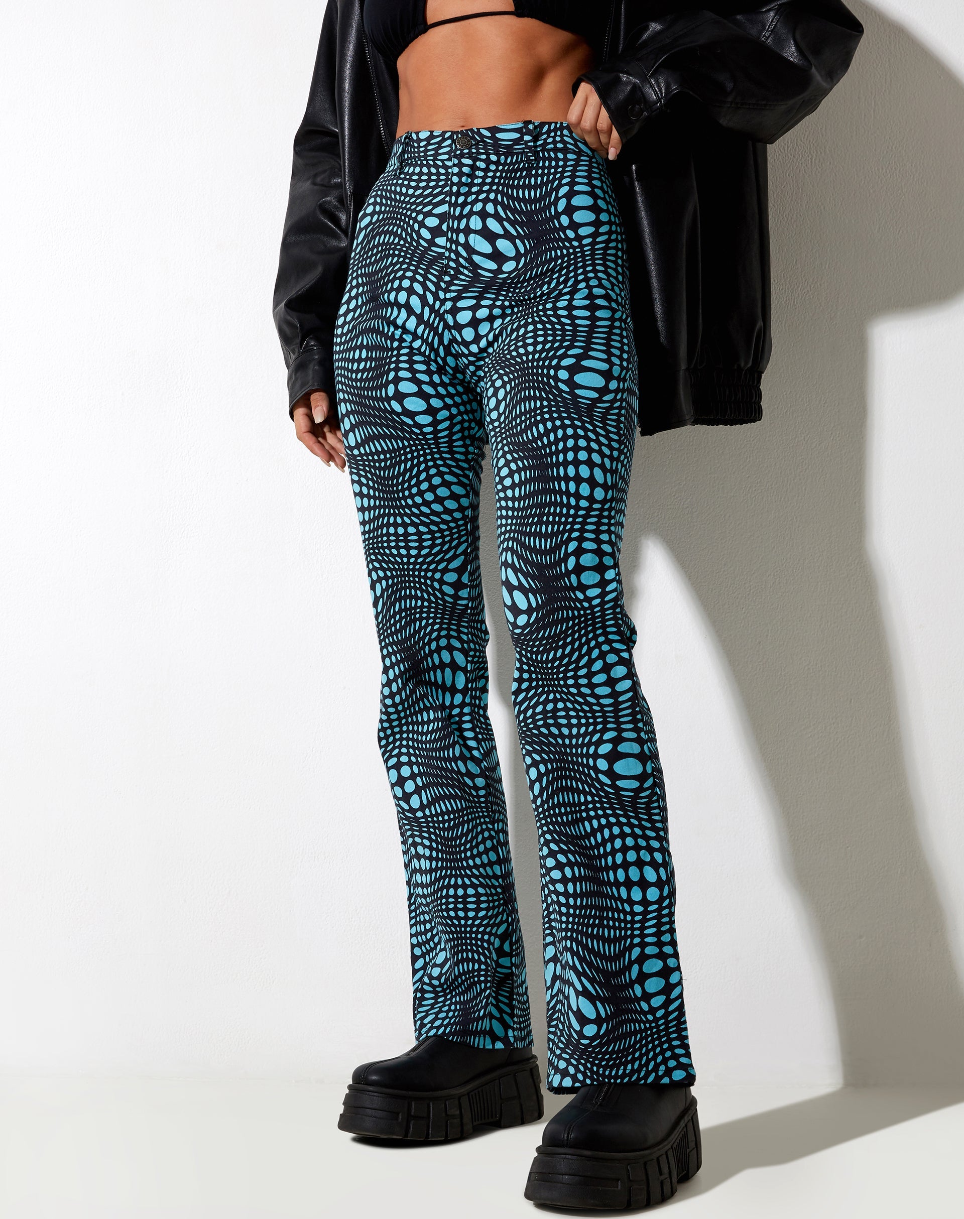 Image of Zoven Schlaghose in Polka-Optik Blau