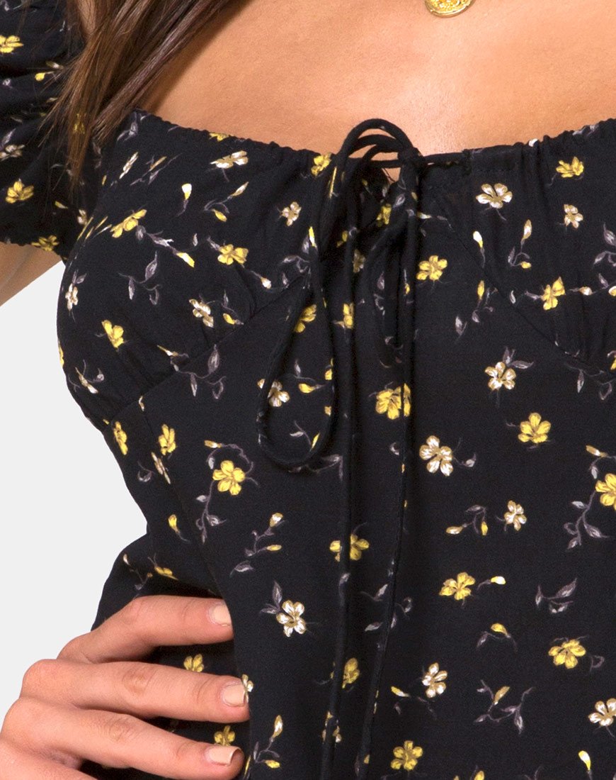 Image of Zudema Minikleid in Pretty Petal Schwarz