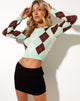 Image of Zuki Pullover in Argyle Grün Creme und Braun