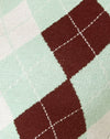 Argyle Grün Creme und Braun