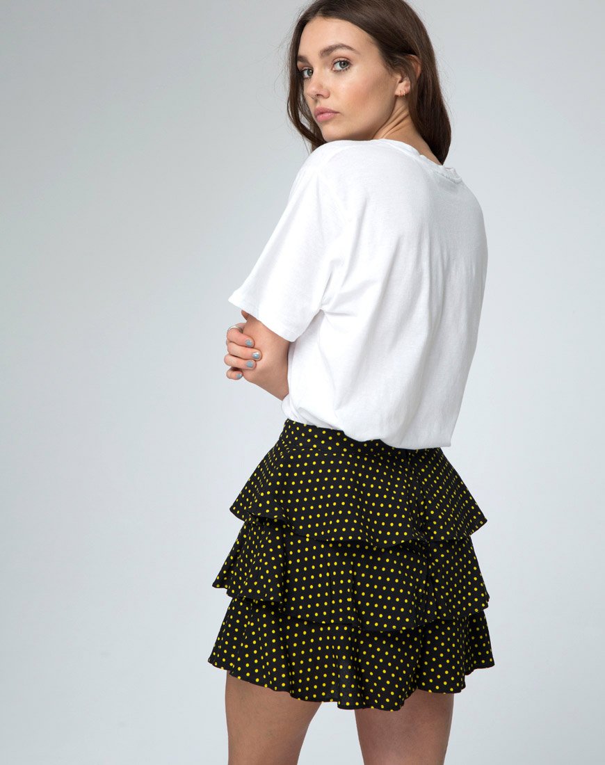 Casseyette Rock in Gelb und Schwarz Polka Dot