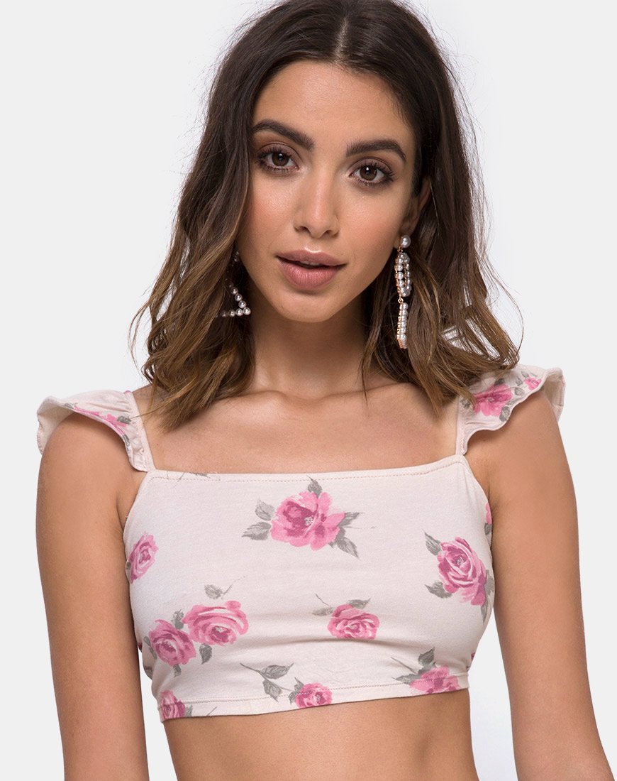 Chapslee Crop Top in Rosenblüte