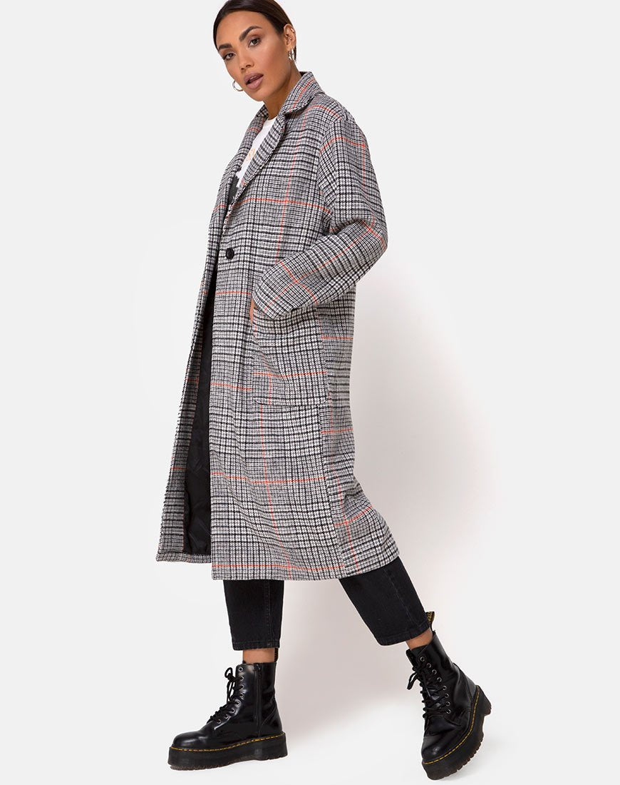 Bild von Glenn Duster Coat in Glenn Check Orange