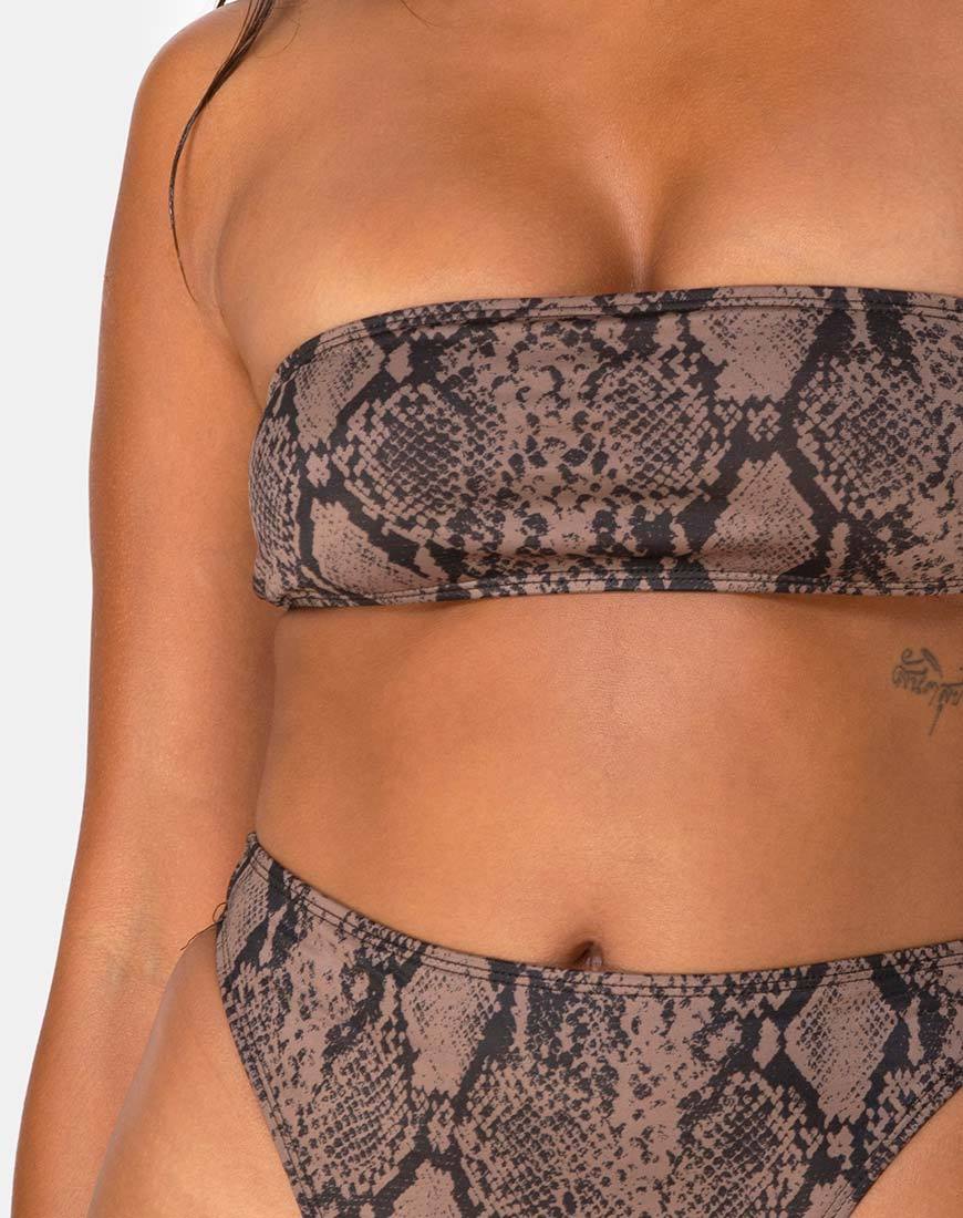 Bild von Izarla Bikinioberteil in Schlange Taupe
