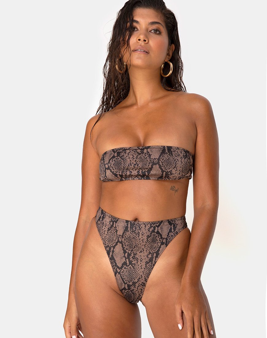 Bild von Izarla Bikinioberteil in Schlange Taupe
