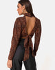 Bild von Jasty Crop Top in Crinkle Ditsy Leopard Orange