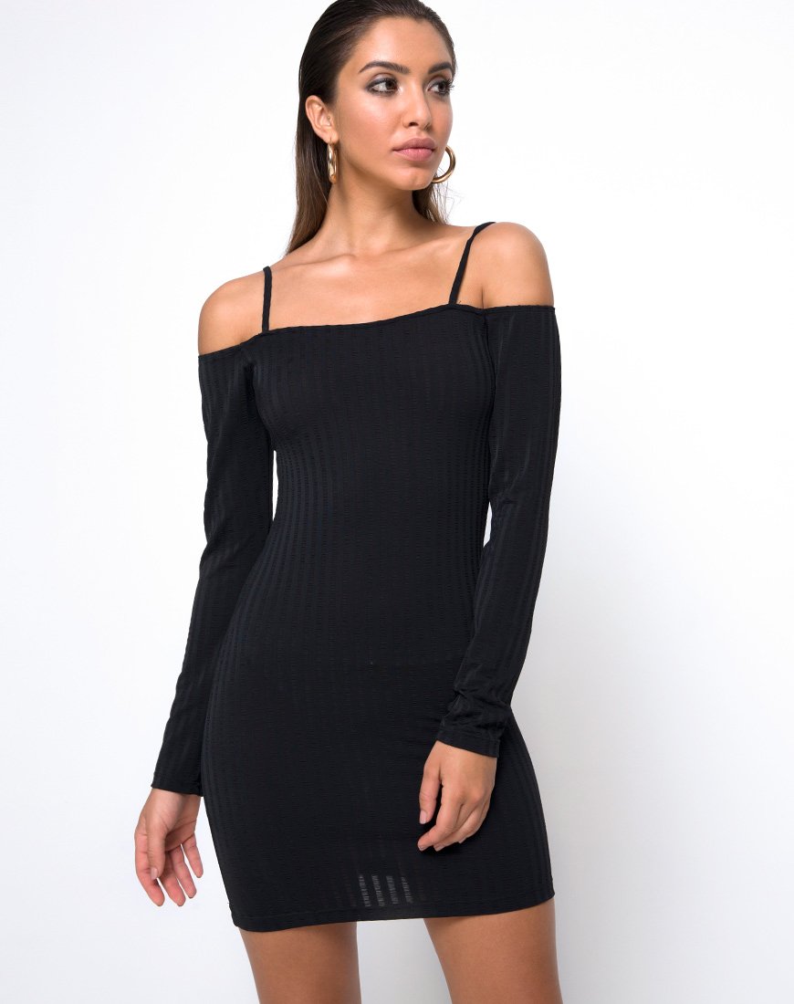 Jetty Bodycon Kleid in Schwarz