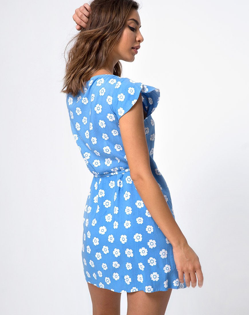 Karill Kleid in Daisy Stamp Himmelblau