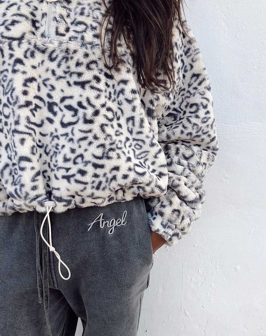 Image of Nero Ring Pull Jacke in Weiß Leopard