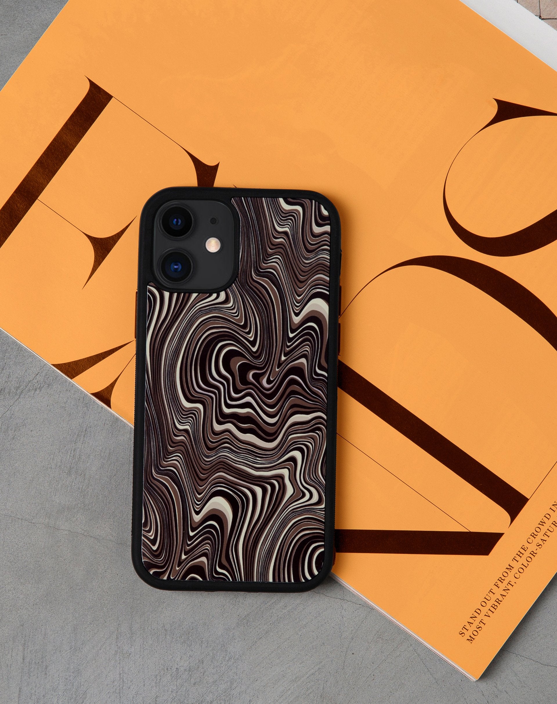 Bild von Iphone Tasche in 70s Ripple Braun