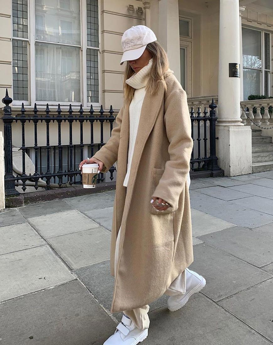 Duster Coat in gewebtem Tan