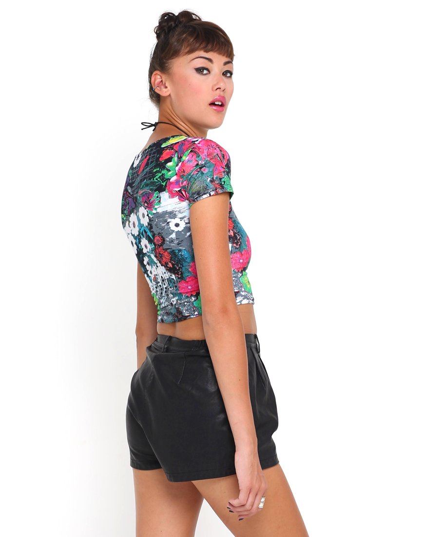 Motel Tabby Crop in Rosa Southern Floral Highlight Print