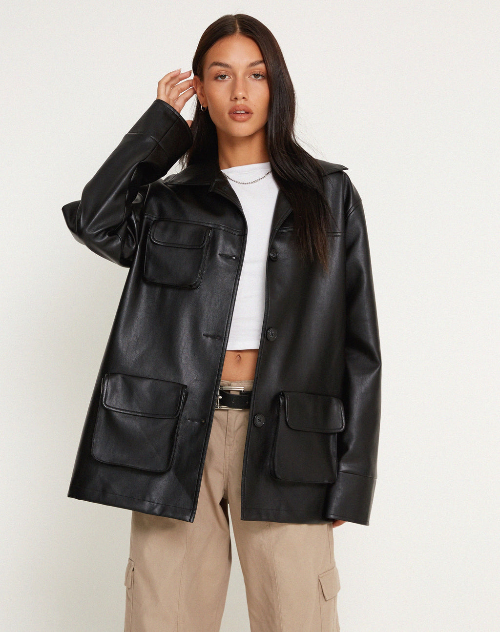 Tavira Jacke aus PU Schwarz