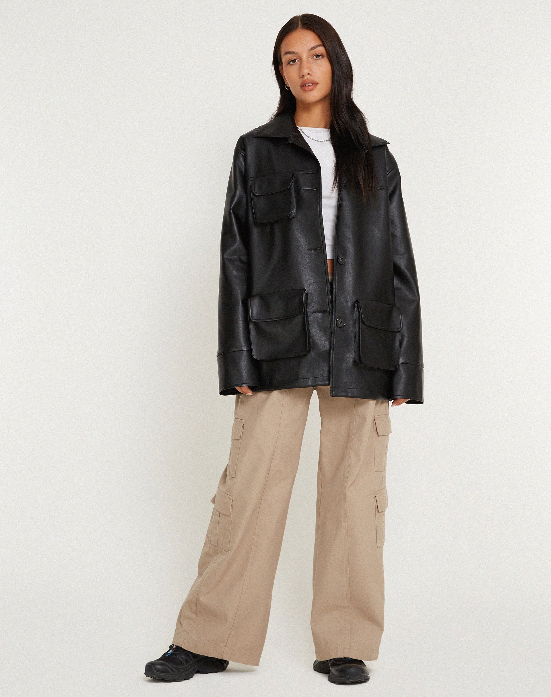 Image of Tavira Jacke aus PU Schwarz