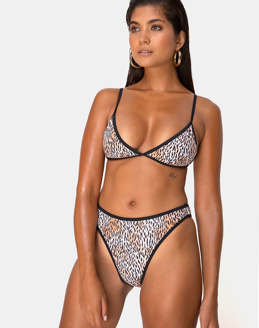 Image of Varna Bikinioberteil in Mini Tiger mit schwarzen Bändern