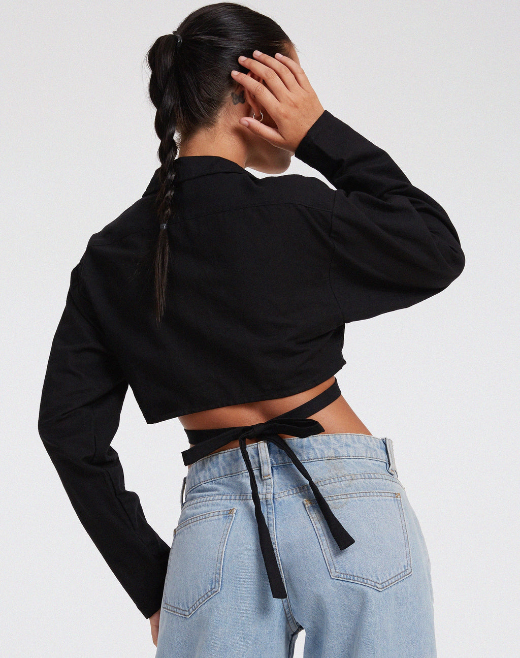 Elyse Crop Top in Rami Schwarz