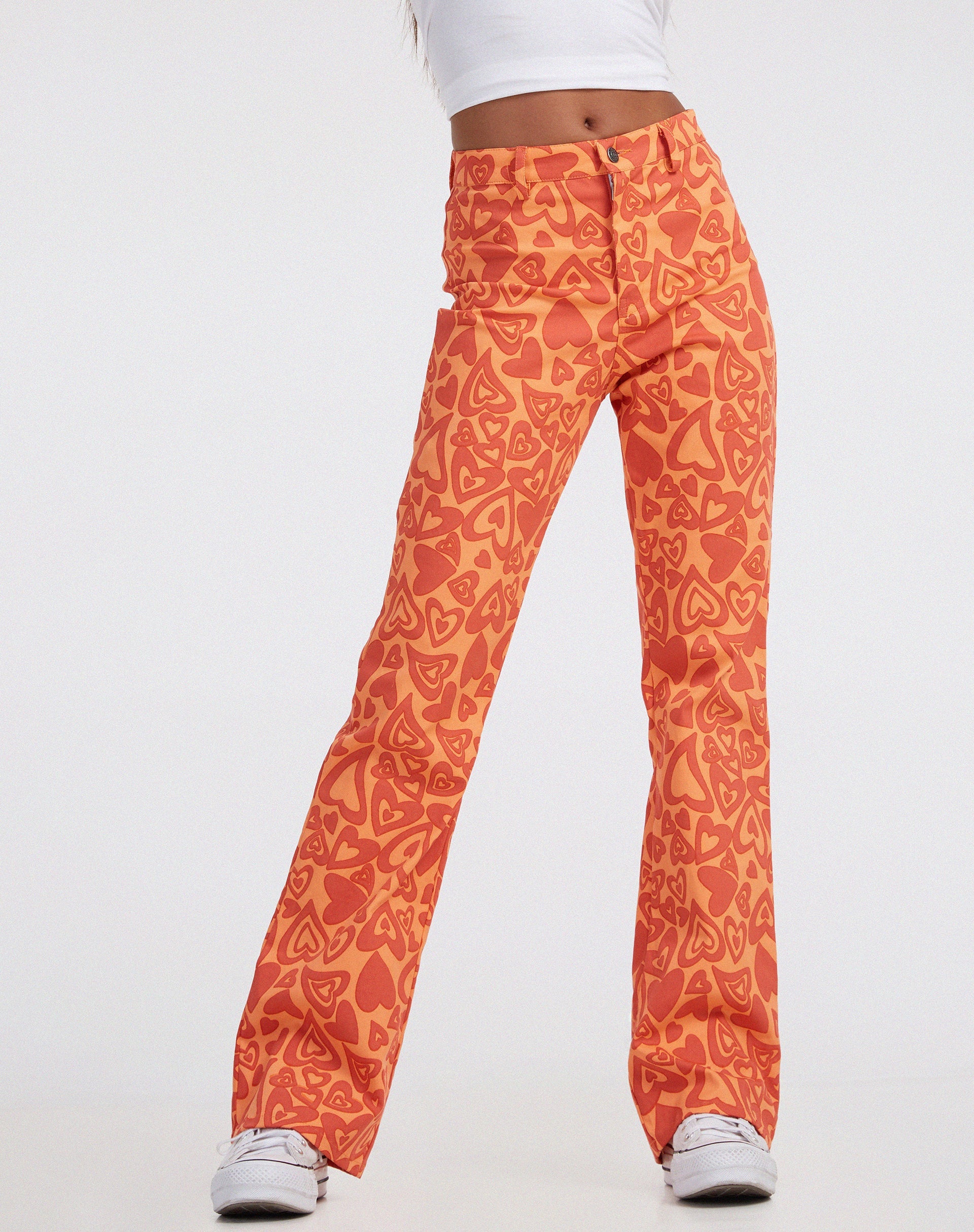 Abbildung der Zoven Flare Trouser in Retro Heart Orange