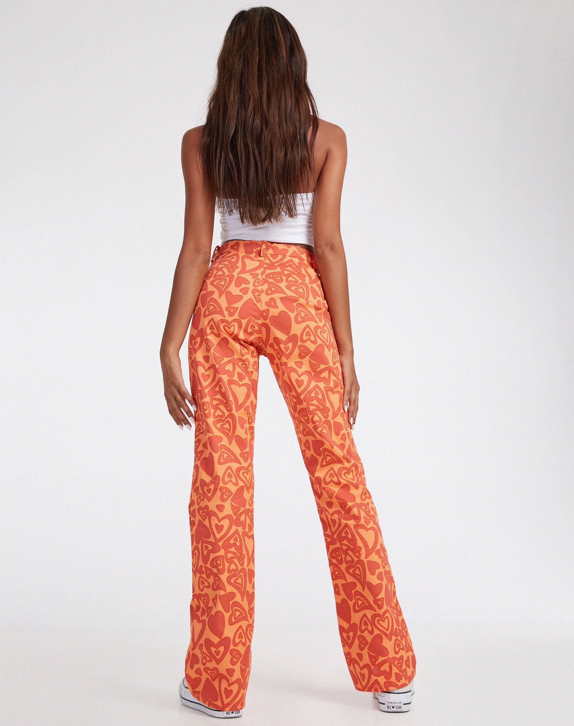 Abbildung der Zoven Flare Trouser in Retro Heart Orange